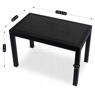 Садовый стол MEBEL ELITE FARGO 120х69 см черный реальная фотография