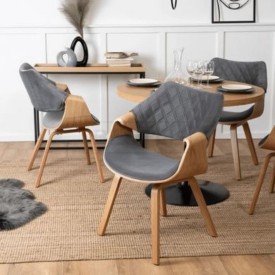 Стілець LUISE Velvet Mebel Elite Сірий жива фотографія