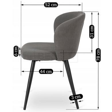 Стілець MEBEL ELITE HAILEY Сірий жива фотографія