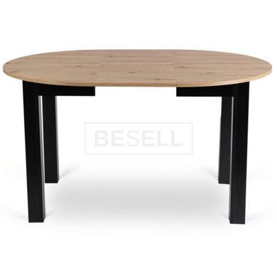 MEBEL ELITE Комплект HARRY Стіл 102-142 см Artisan Дуб/Чорний та 6 стільців PERU Бежевий жива фотографія