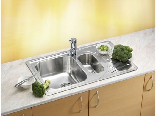 Подвійна кухонна мийка ELEGANT 110 Alveus 81х51x19 Полірована