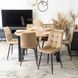 MEBEL ELITE Комплект HARRY Стіл 102-142 см Artisan Дуб/Чорний та 6 стільців PERU Бежевий жива фотографія