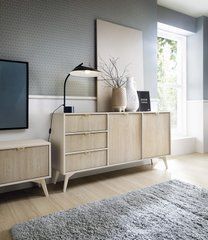 Комод Perfect Home Форест / Forest KSZ158 2-дверный с 3 ящиками Беж песочный/пихта сканди реальная фотография