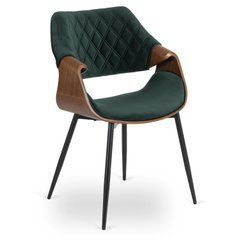 Стул бархатный MEBEL ELITE DAKOTA Velvet, Зеленый / ореховый реальная фотография