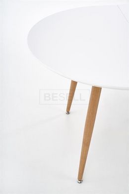 Стол раскладной EDWARD Halmar 120x100 Белый / Дуб медовый реальная фотография