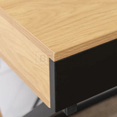 Письмовий стіл REA Mebel Elite 120 см Золотий дуб / Чорний жива фотографія