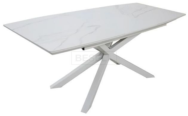Стіл Розкладний DT 888B DAOSUN 140/190x90 Кераміка Мармур Білий жива фотографія