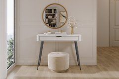 Стол туалетный Perfect Home Ланте/Lante 1S/100 с 1 ящиком и черными ножками Белый реальная фотография