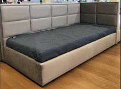 Дитяче кутове ліжко з  підйомним механізмом "Бруклін" Green Sofa 90X200 Сірий жива фотографія