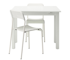 Столовий комплект BJURSTA / ADDE IKEA Білий жива фотографія