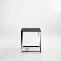 Журнальный столик КВАДРО S Home Deco Черный / Угольный камень реальная фотография