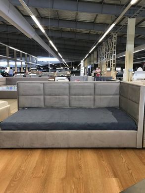 Дитяче кутове ліжко з  підйомним механізмом "Бруклін" Green Sofa 90X200 Сірий жива фотографія