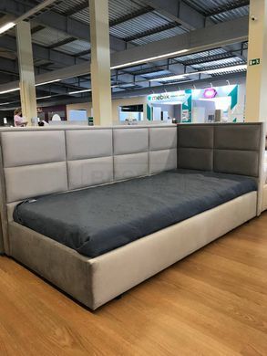 Дитяче кутове ліжко з  підйомним механізмом "Бруклін" Green Sofa 90X200 Сірий жива фотографія