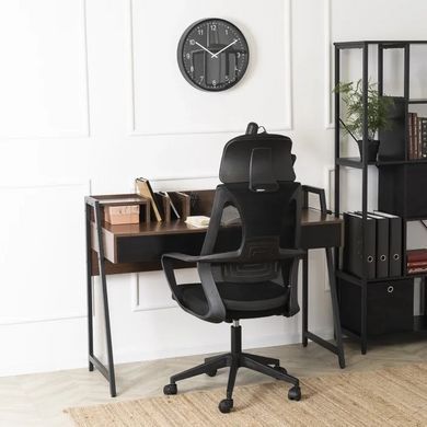Письмовий стіл CASS Mebel Elite 120 см, коричневий / чорний жива фотографія
