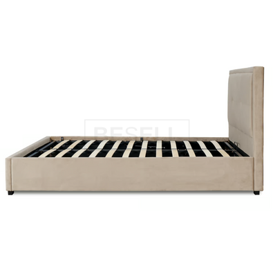 Кровать ANDRE Velvet Mebel Elite 140x200 см Беж реальная фотография
