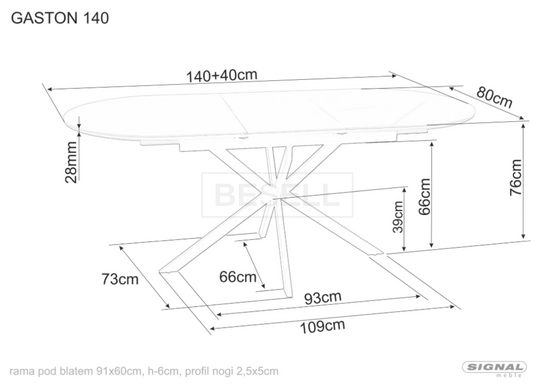 Стол GASTON CERAMIC Signal 140(180)*80 черный реальная фотография