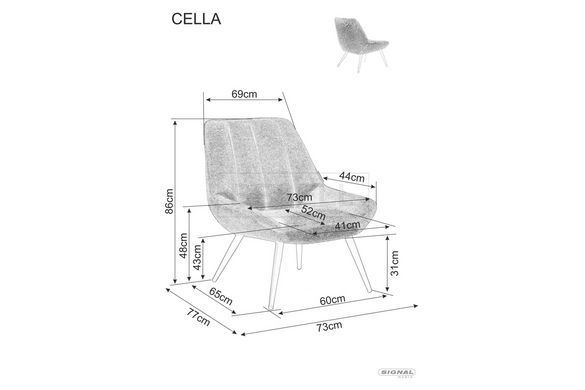 Кресло CELLA BREGO Signal Оливка жива фотографія